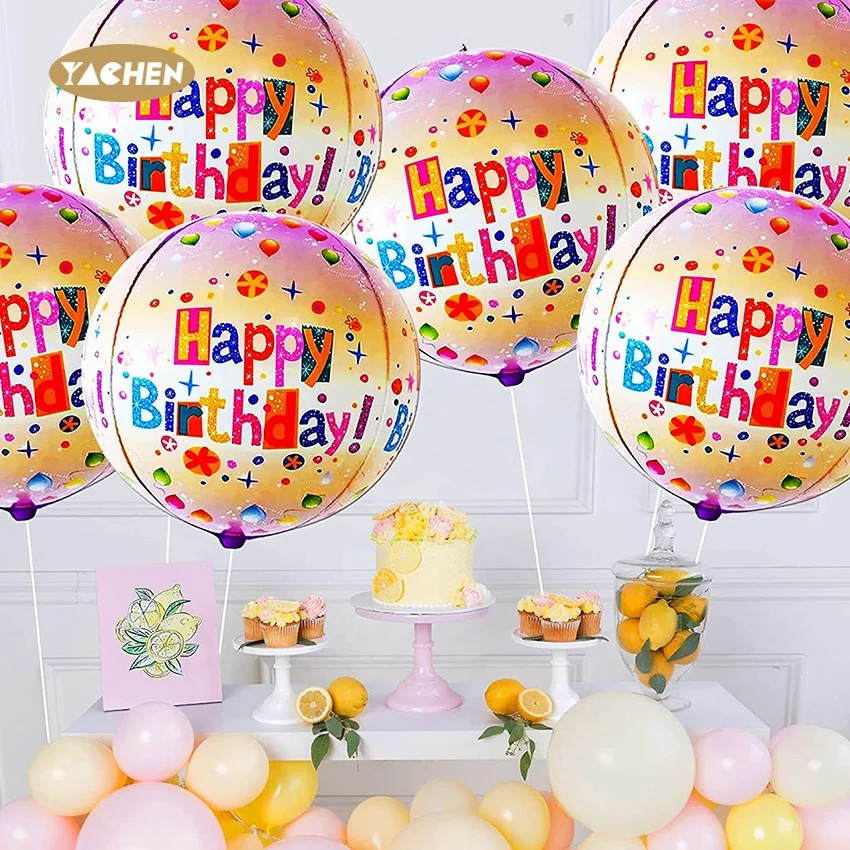 Yachen globos украшение для вечеринки качественные 22-дюймовые круглые 4d воздушные шары из фольги дня