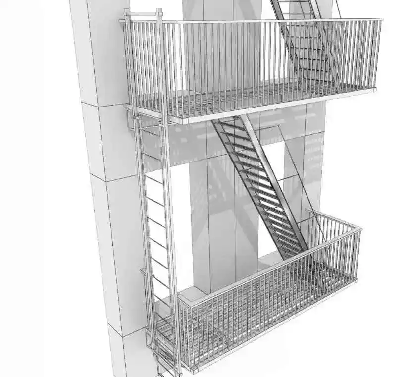 Wholesale Price Corrosion Resistant Steel Grate Steps Outdoor Fire Escape Staircase