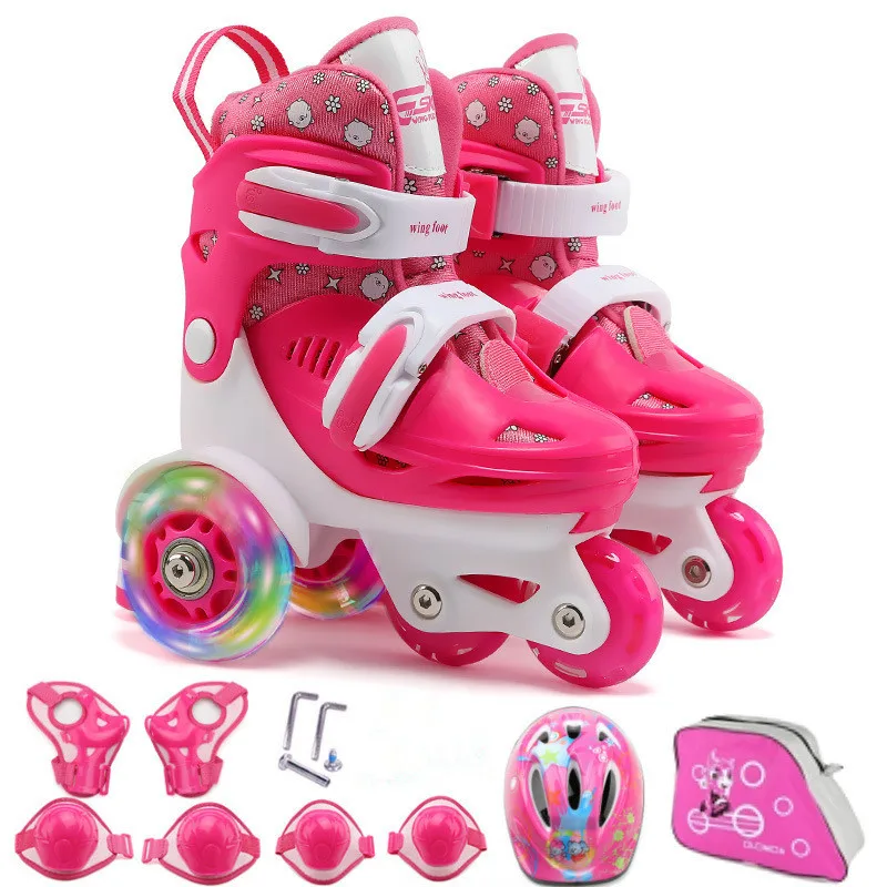 Kids Skates Roller Skates  Shoes Wheels Adult Roller Skates  Adjustable