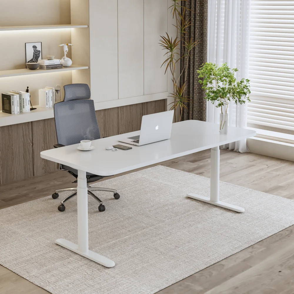 Electric Sit To Stand Office Desk Adjustable Height Converter Motorized Riser Up Computer Workstation Study Table For Adult