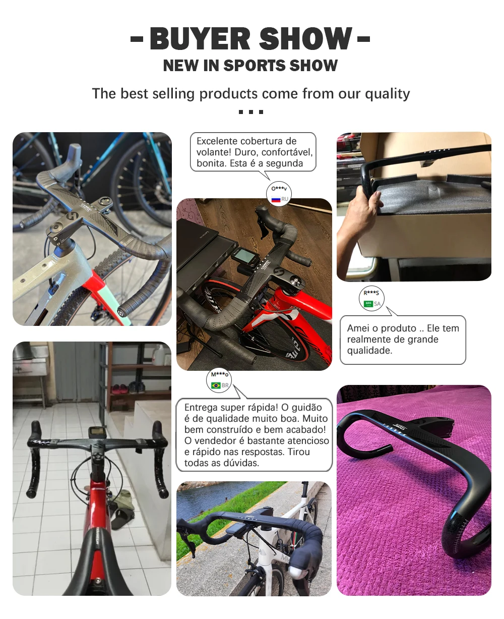 TOSEEK TR5500 Full Carbon fiber Integrated Drop Handlebar Bike Road Bicycles Accessories for Handle Bar with Stem