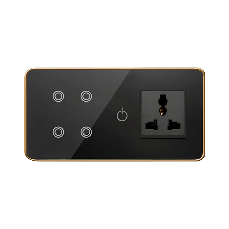 India Wifi Wall Touch Button Panel Socket Smart Switch Support Timer Remote Control Smart Switch Socket Home Life Touch Switch
