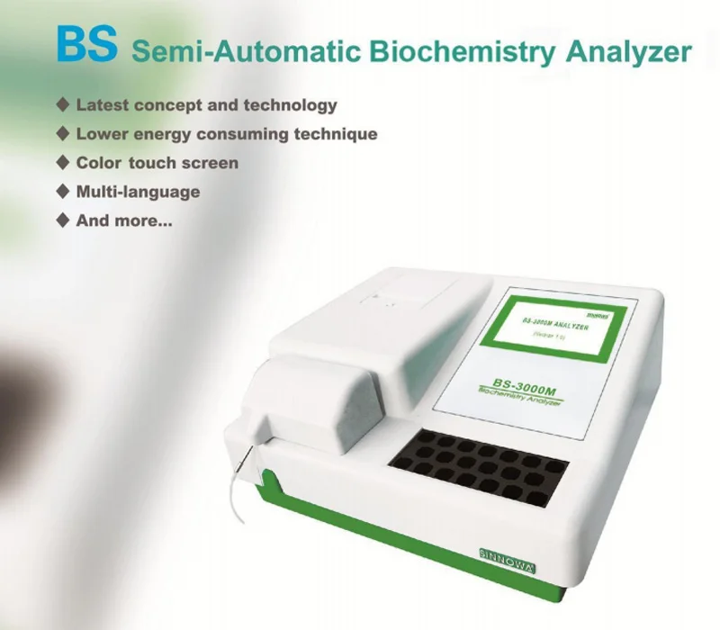 cheap price BS-3000M Laboratory Semi-Automatic Biochemistry Analyzer