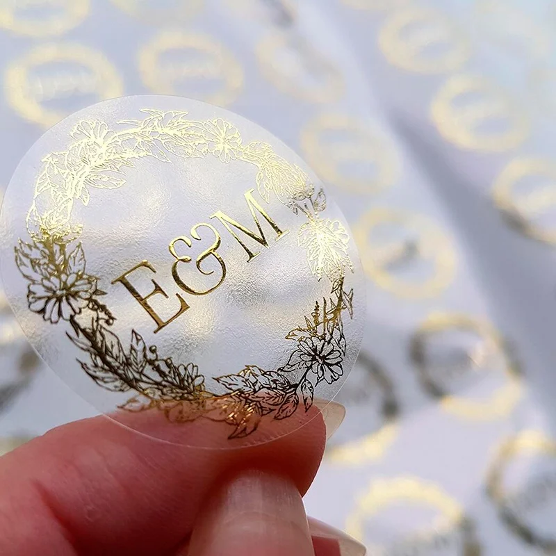 Custom Luxury Gold Transparent Label Metal Logo Waterproof Sticker Luxury Packaging Private Label for Perfume Bottle