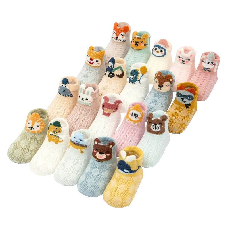 Изготовленный на заказ логотип дизайн с мультипликацией органическое для детей более старшего возраста хлопковые нескользящие носки новорожденных милые 3d в виде животных мальчиков и