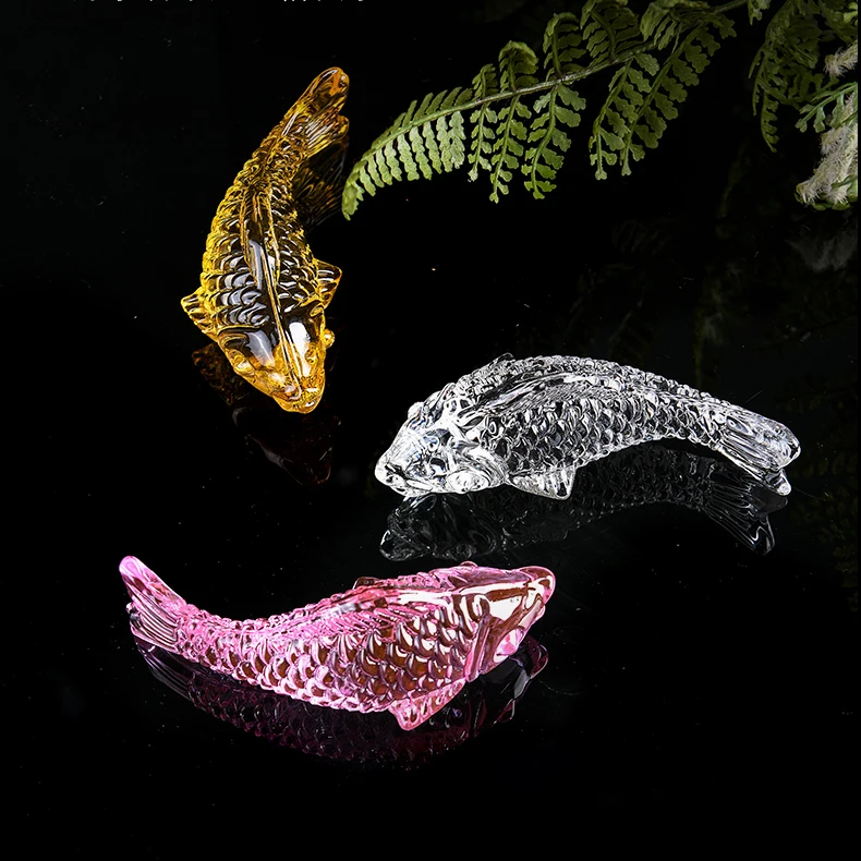 Suncatcher Crystal Glass Goldfish Animal Figurines Miniature Hand Made Modern Craft Home Decor Accessories crystal fish