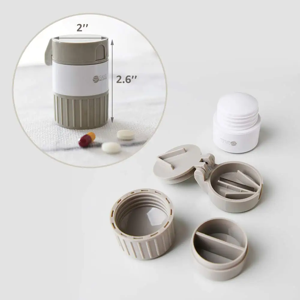 Hot Sale Pill Crusher With Pill Cutter Powder Grinder Medicine Tablet Divider 4 In 1 Pill Boxes