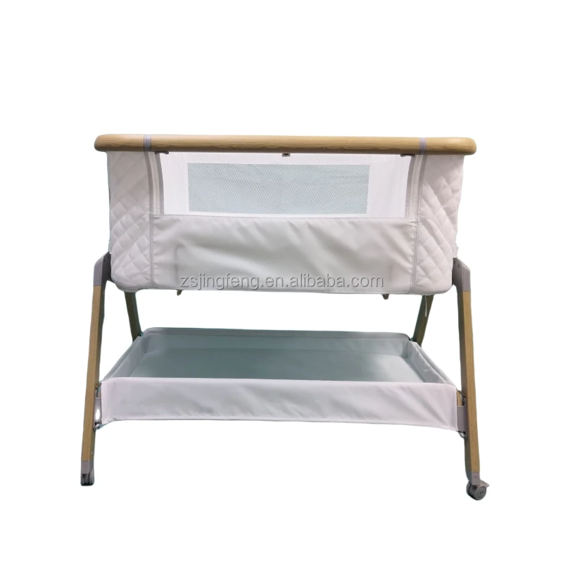 Easy to Use Travelling Baby Cot 6 Heights Adjustable Luxury Baby Bedside Sleeper Bassinet Mechanical  Appearance Baby Crib Cot