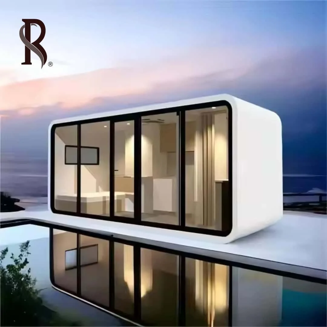 Rising Customized 20ft Outdoor Modern Popular Prefab House Extendable Tiny House Mobile Working House Office Pod Apple Cabin