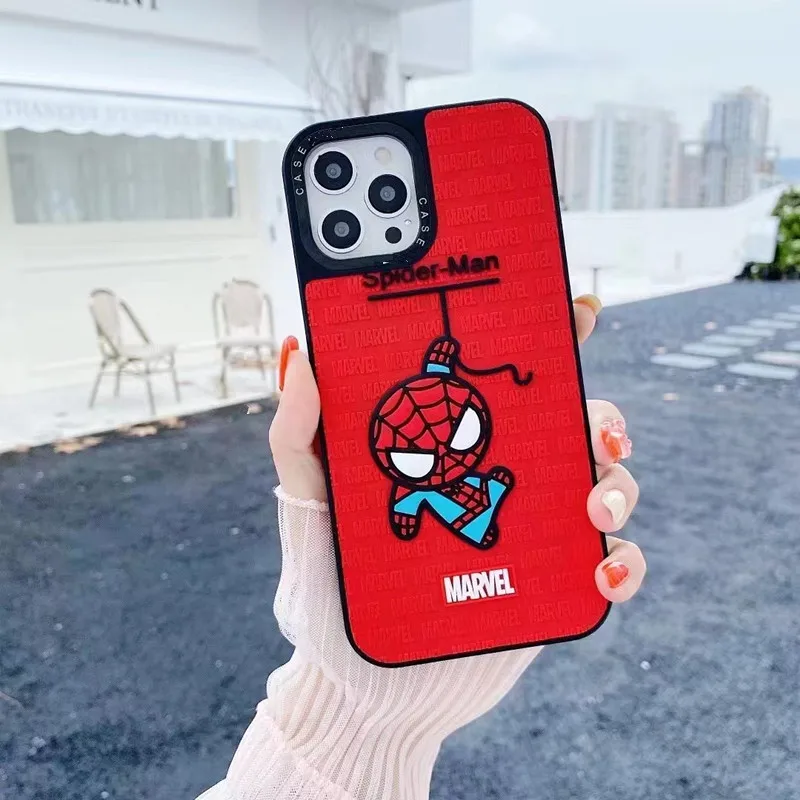 Fashion 3d Stereoscopic Silicone Phone Case For Iphone13/14 Pro Max Spiderman Iron Man Phone Covers Case
