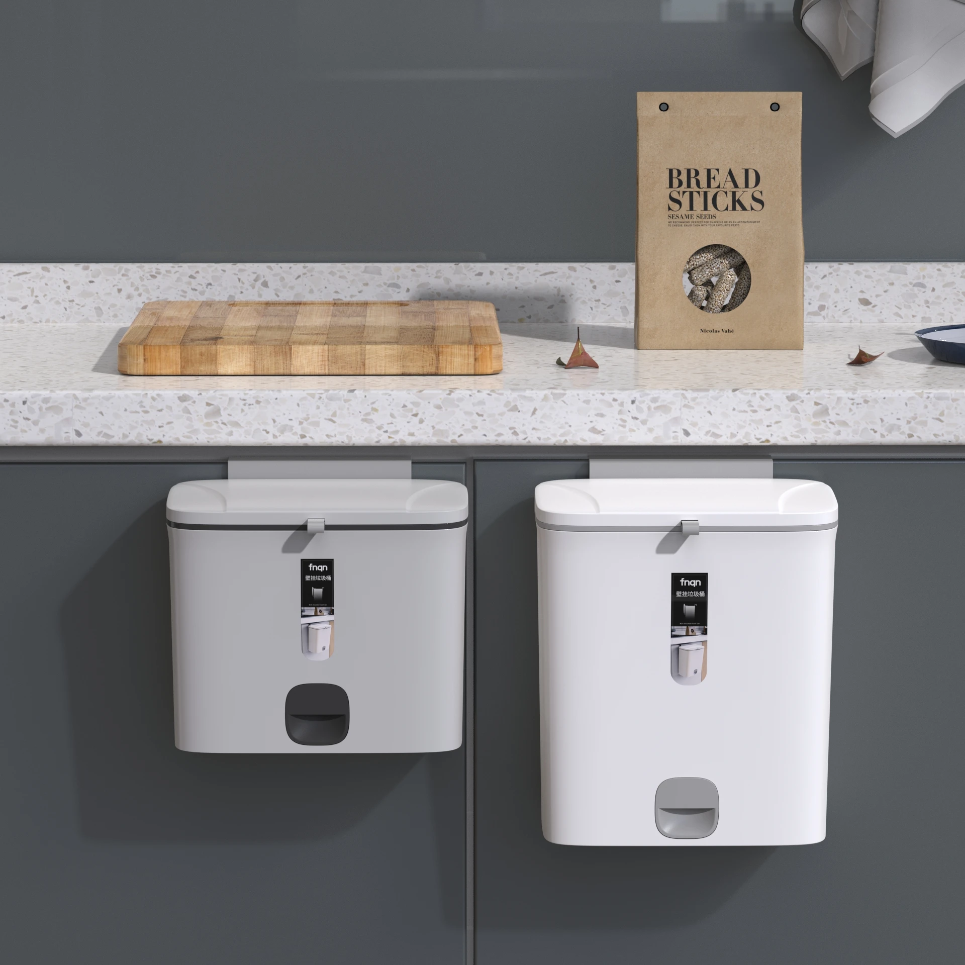 Simple Style Wall Mounted Dustbin Hanging Trash Bin Household Hanging Kitchen Trash Can