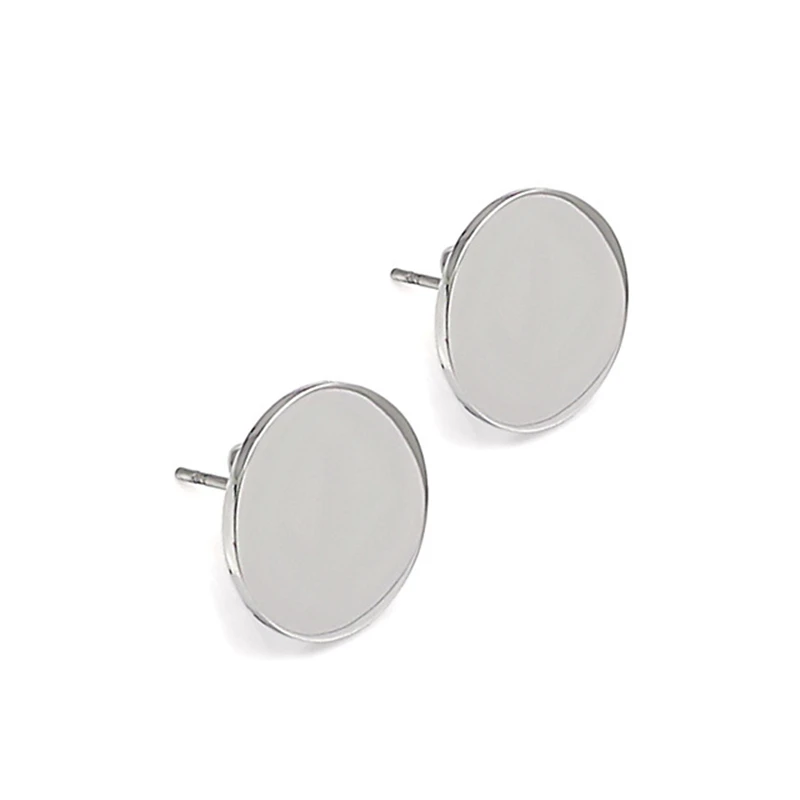 simple Geometric Round Stud Earrings Personal Customize Logo Letter Simple Small Ear Brincos Europe Girls Boy Unisex Present