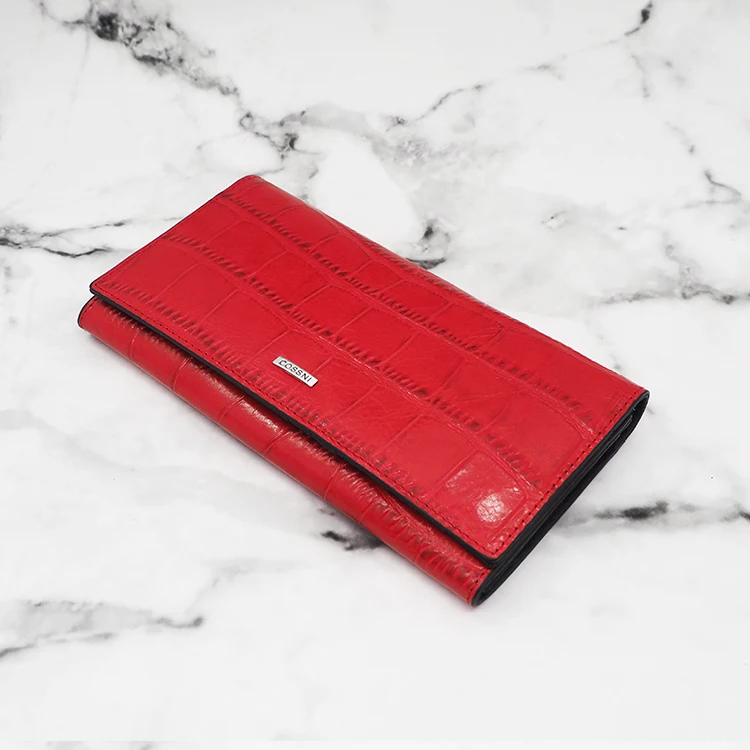 custom stone patent PU leather long wallet women purse clutch bag for ladies