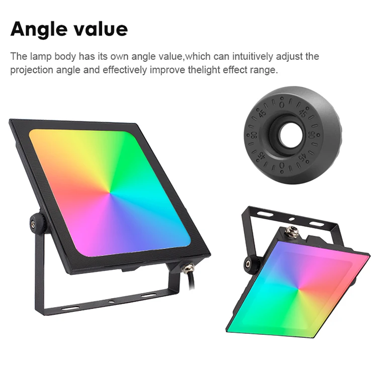 Открытый умный контроль Tuya алюминиевый RGB IP65 Водонепроницаемый Регулируемый угол Голосовое управление и приложением садовый прожектор