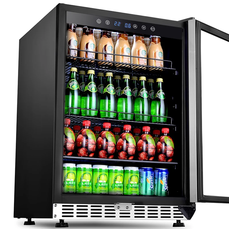 118L Stainless Steel Beverage Showcase Refrigerator Kitchen Fridge Mini Wine Cellar For Household