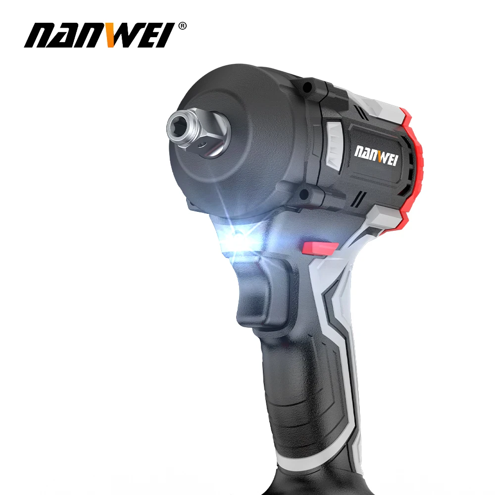 NANWEI 21V Power Tools Brushless Motor Electric Lithium Battery Impact Wrenches High Torque For Installation
