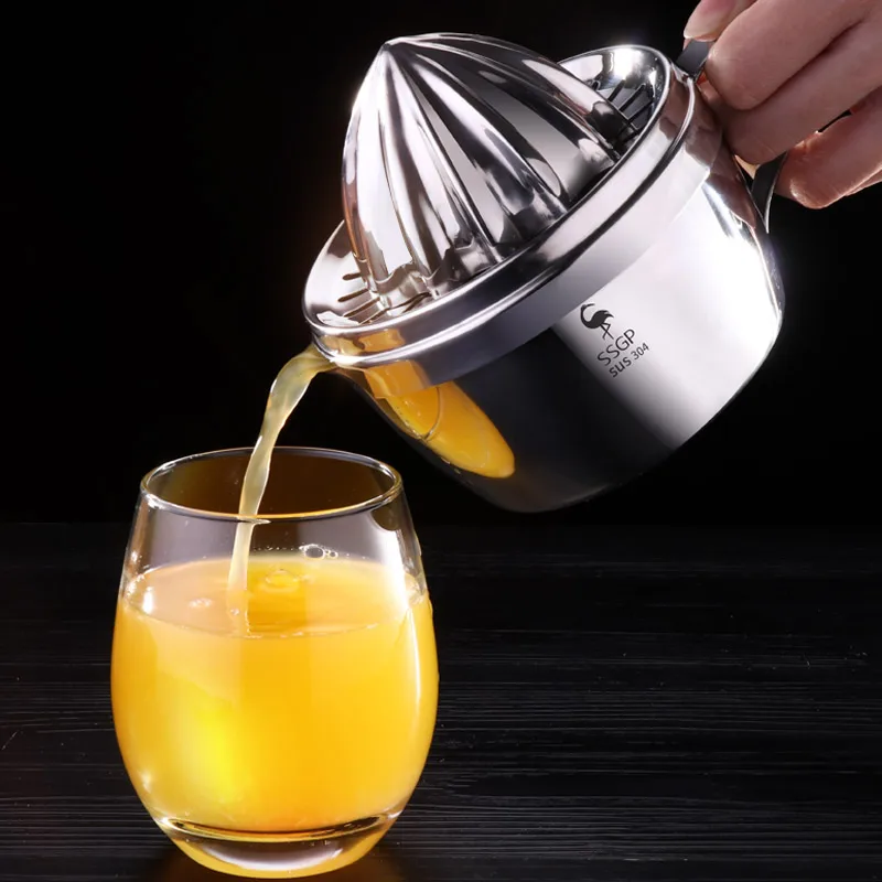
SSGP Premium Quality Metal Stainless Steel Manual Fruit Citrus Press Juicer Lemon Lime Squeezer With Container 