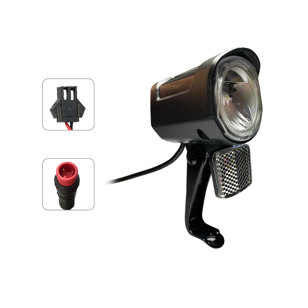 62V 72V Bicycle Head Light 2pin Waterproof SM Connector Cycling LED Safety Warning Lamp Electric Bike Light