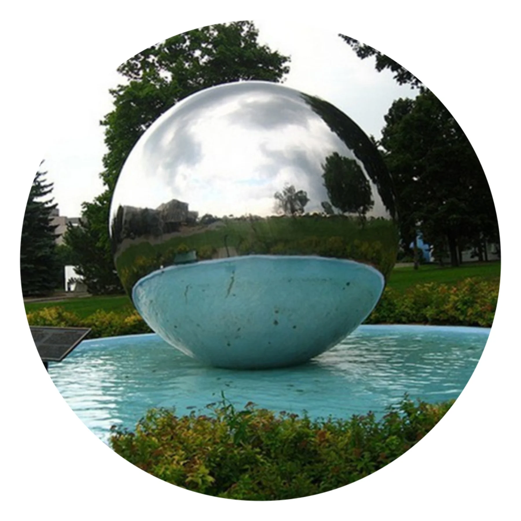 China supply large mirror polished Stainless Steel water fountain sphere for garden