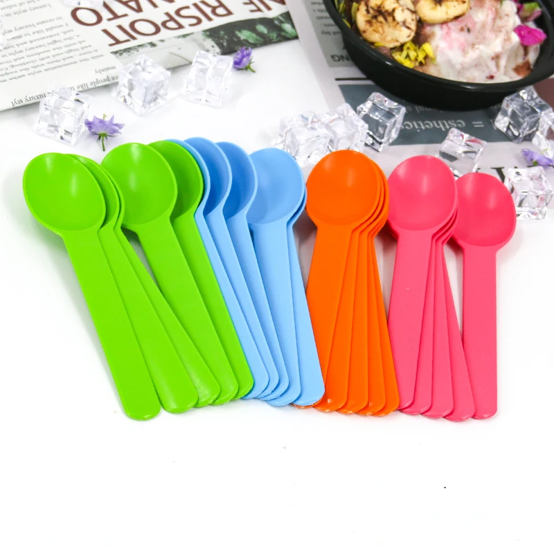 Одноразовые Мороженое Ложка Мини Ложка Йогурт мороженое ложки одноразовые
