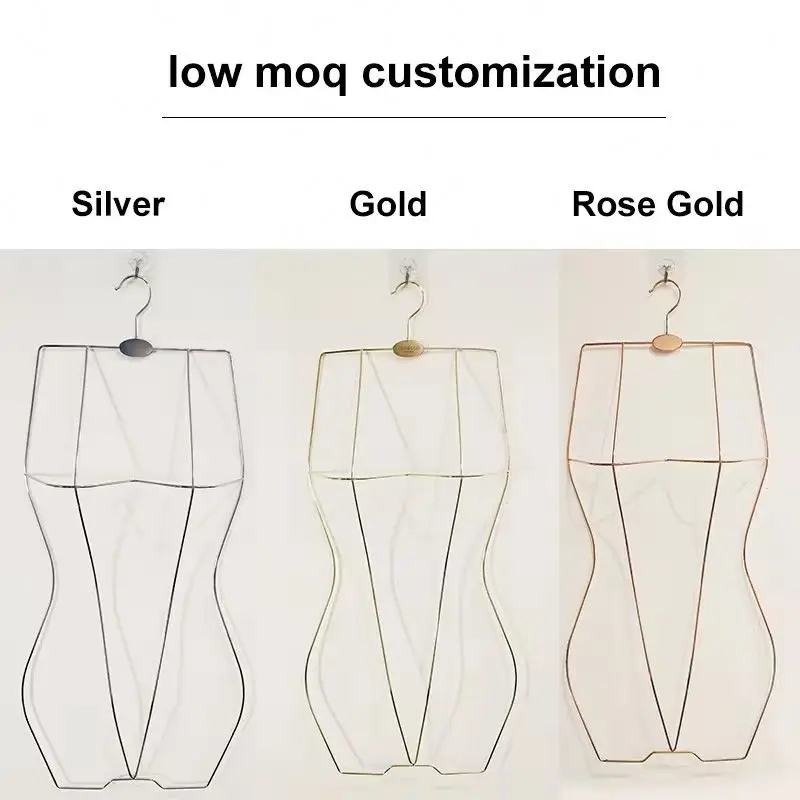 RTS Shop Display Bikini Hanger Ladies Wire Swimwear Body Hanger Gold Swimsuits Hanger