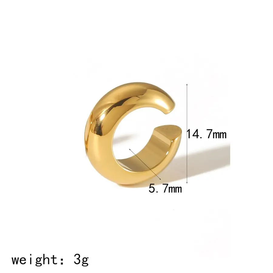 Fashion Personality Creative Multi-layer Metal Line Ear Cuff Waterproof 18K Gold  Stainless Steel Polishing Geometric Earrings