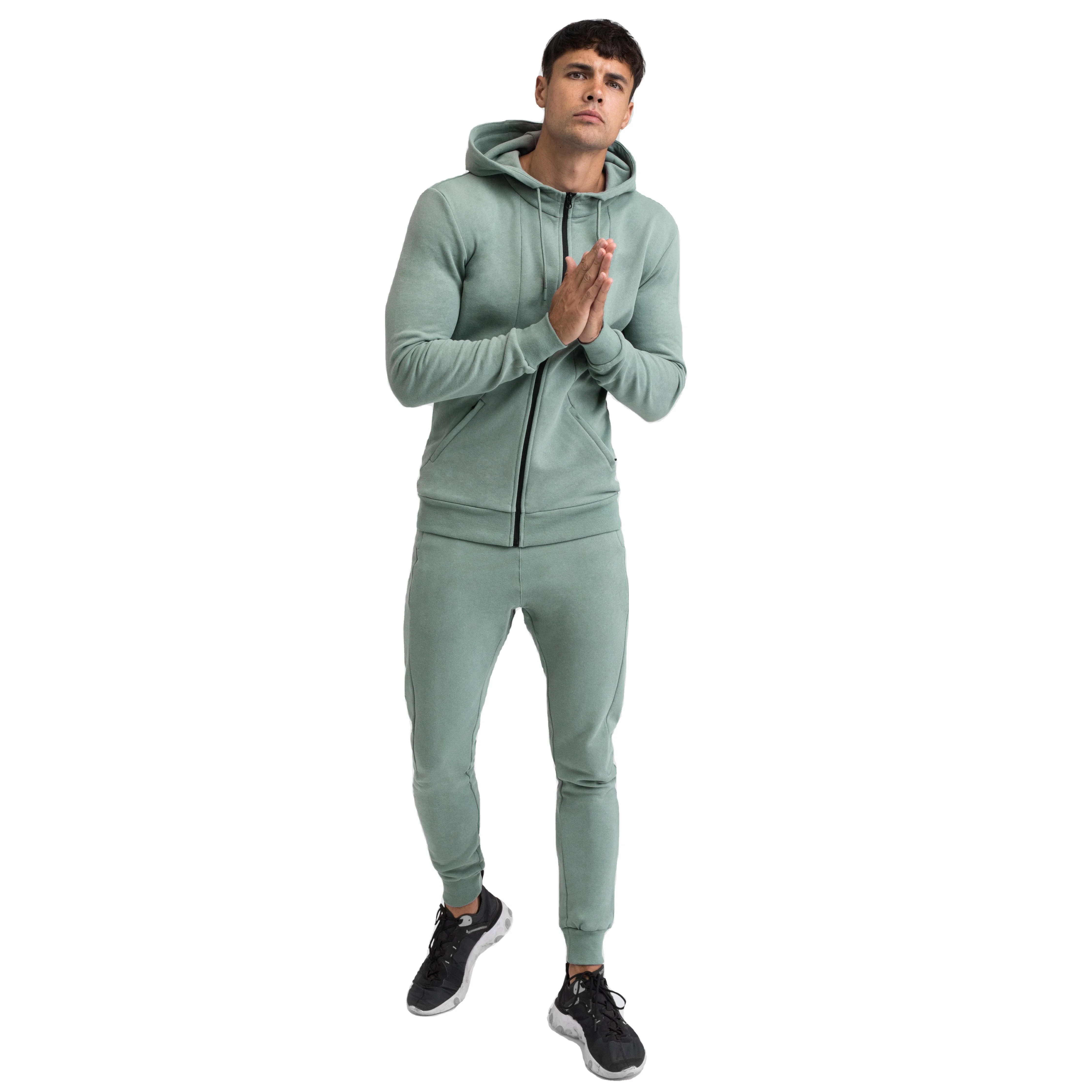 Mens jacket and jogger suits custom color big size suit spring and autumn thick mens jogger suit