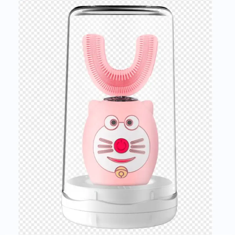 New Arrival  Wireless rechargeable sonic silicone U shaped USB charging nano toothbrush electric for kids