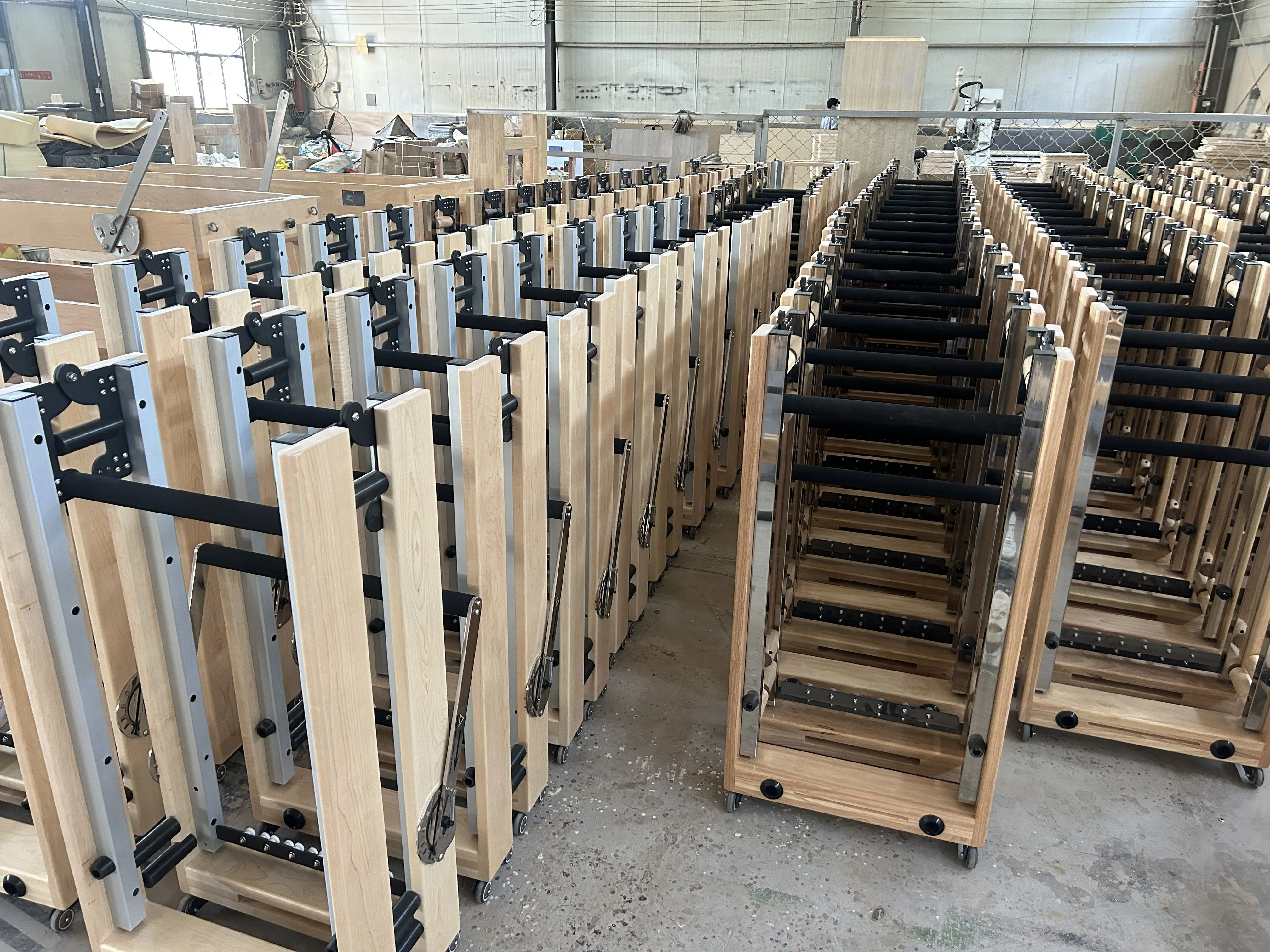 oak wood expandable legs folding bed home pilates reformer machine foldable pilates reformer