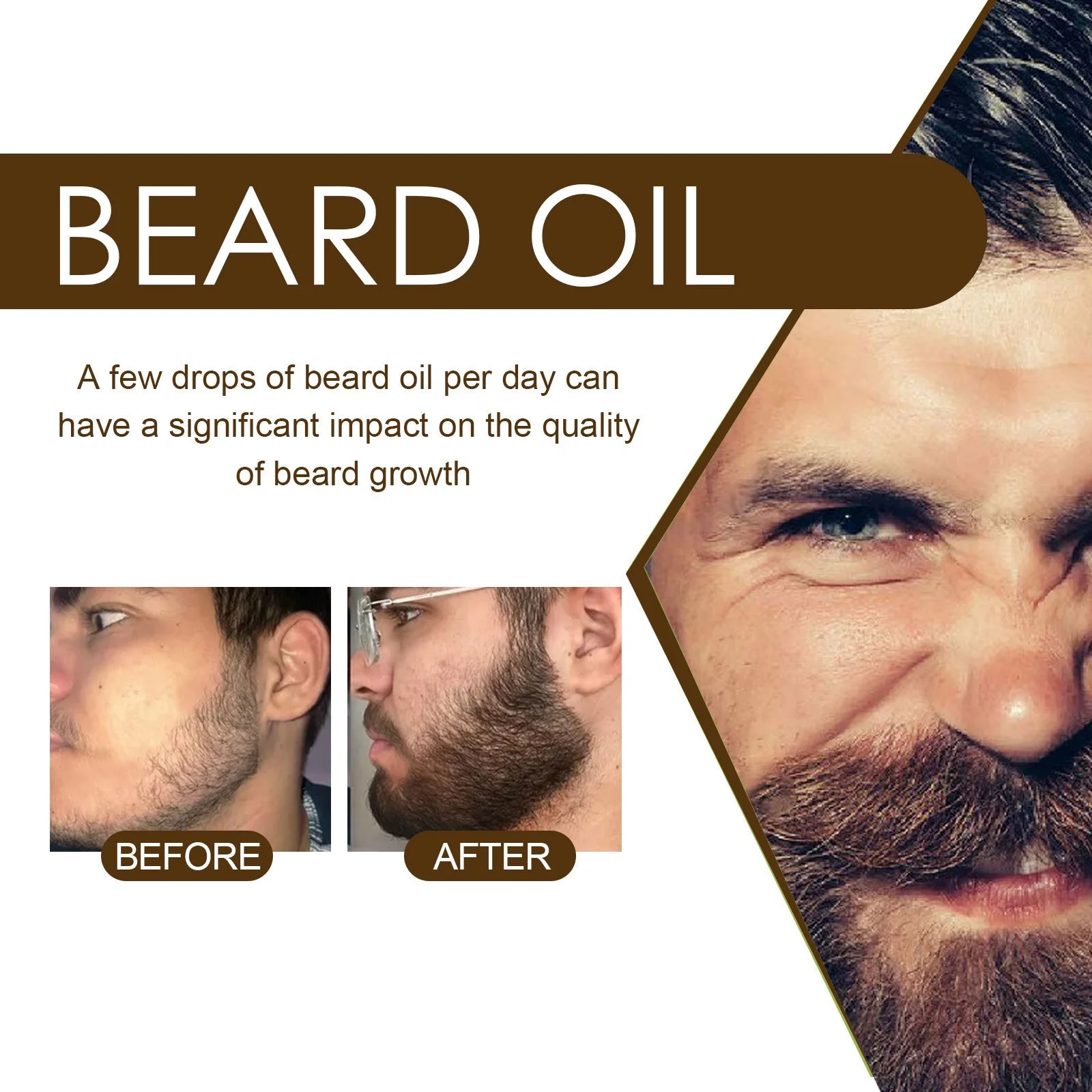 Factory Wholesale OEM Beard Oil for Strong and Healthy Growth Strengthen Beard Roots Essential Oil Promote Beard Growth