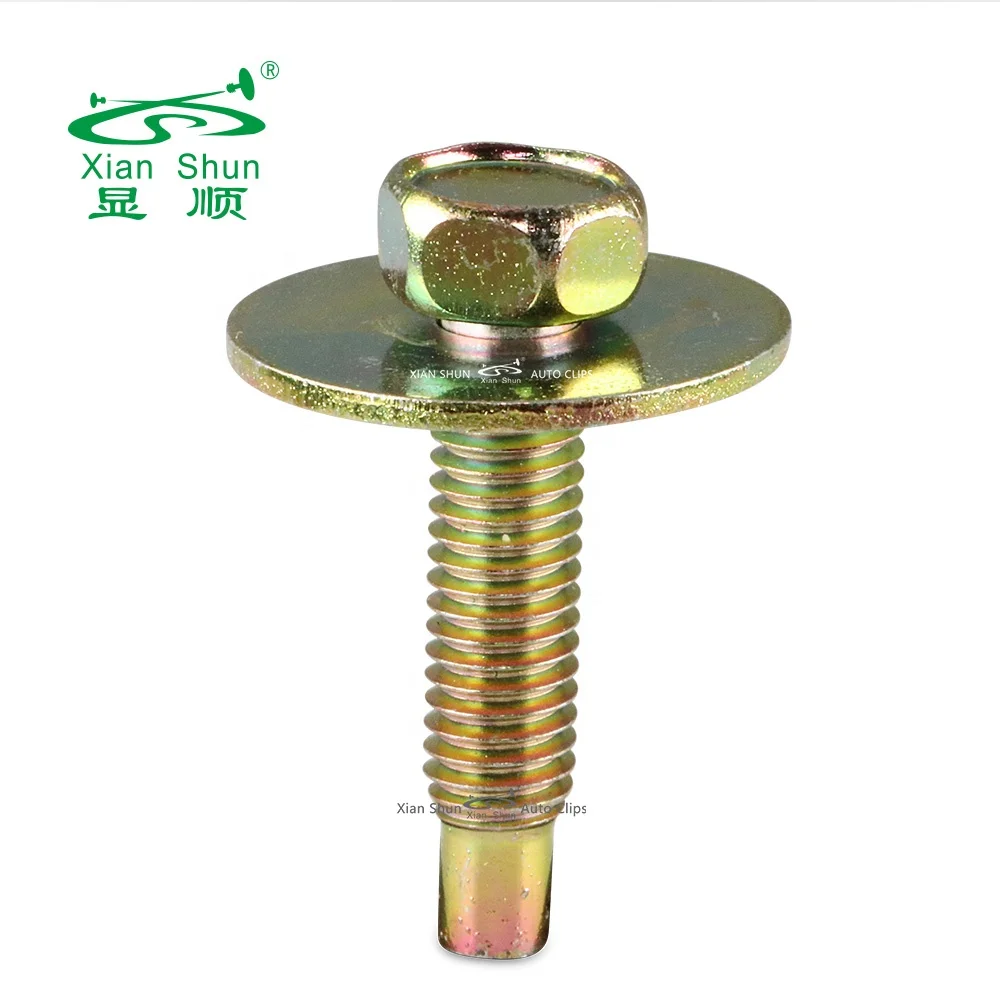 Xianshun car clip Metal screw full bearing hexagon washer stainless steel black coating for auto vehicle and household