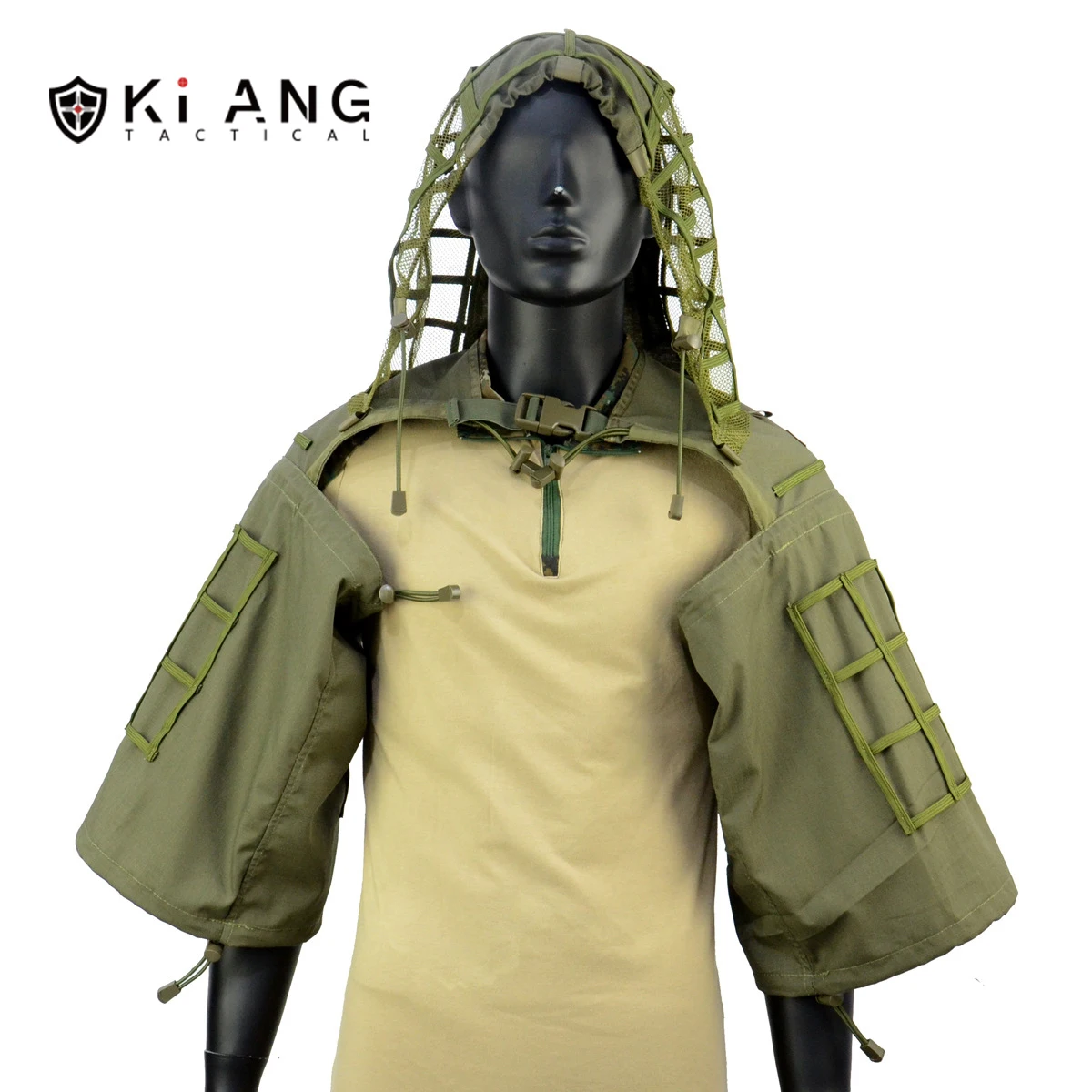 KIANG High Quality Tactical Ghillie Sniper Camouflage Suit Nylon Body Cloak for Outdoor Hunting