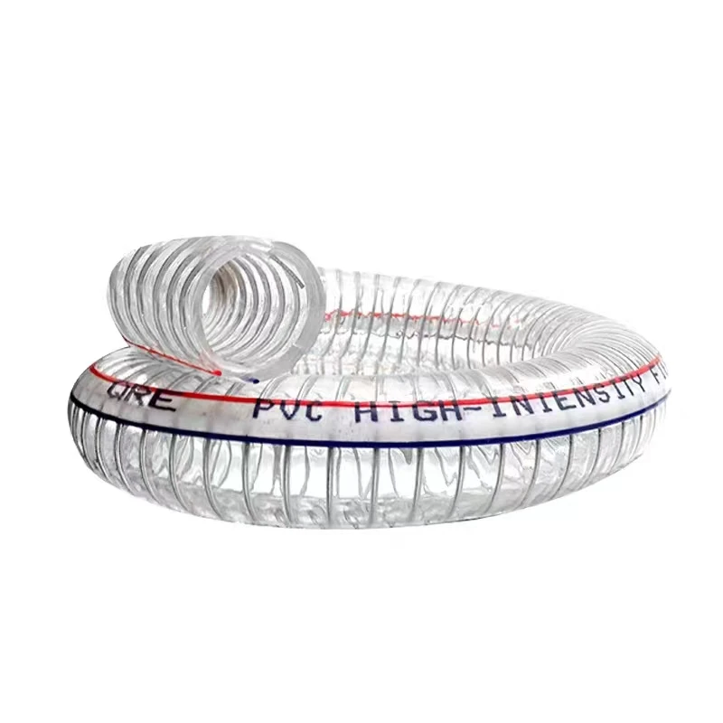 PVC Spiral Steel Wire Reinforced Hose/Transparent PVC Steel Spring Hose/Flexible Heat Resistant Air Duct Hose