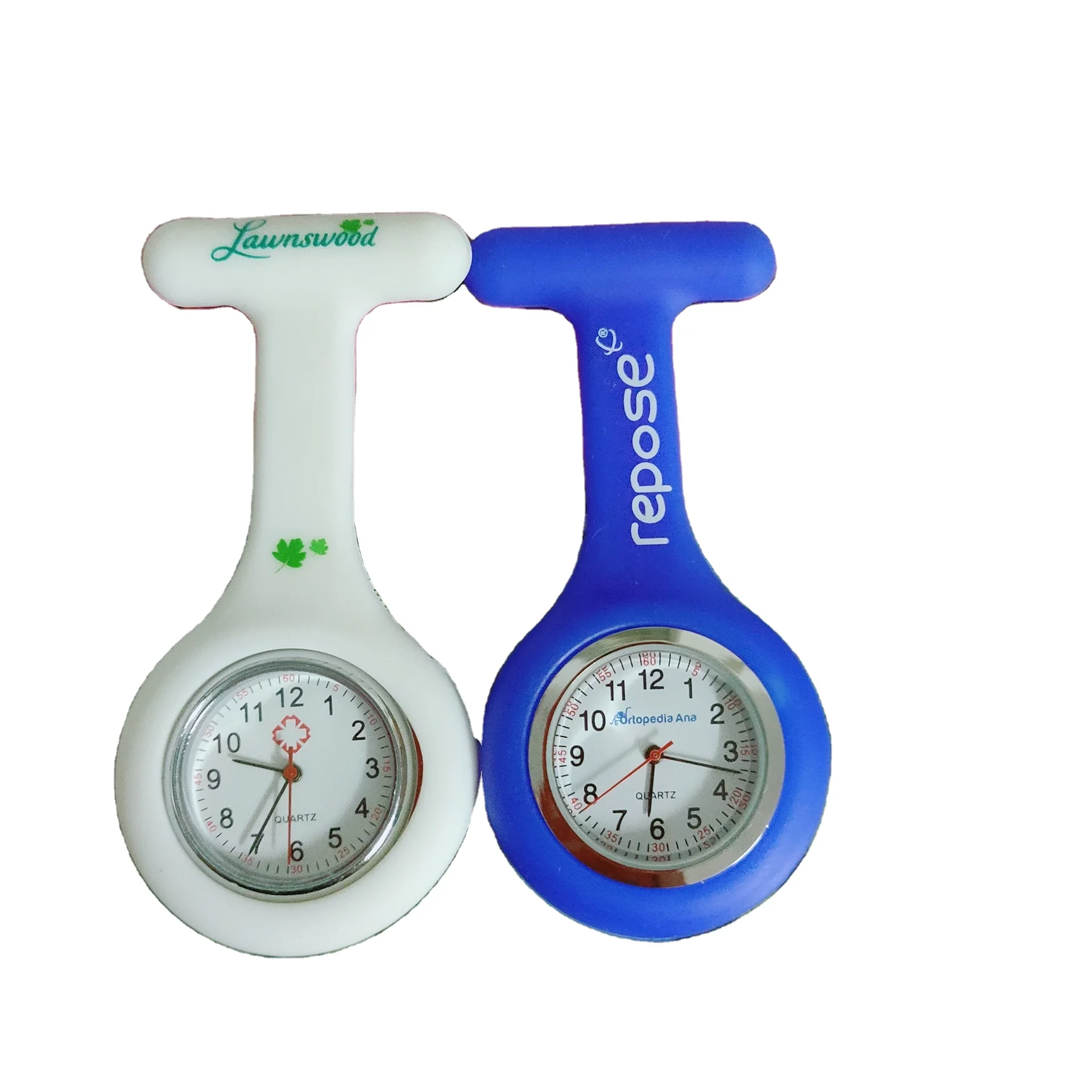 Custom 15 Colors Available Print Nurse Brooch Fob Colorful Portable Waterproof Quartz Po Pocket Watch Fob Silicone Nurse Watch