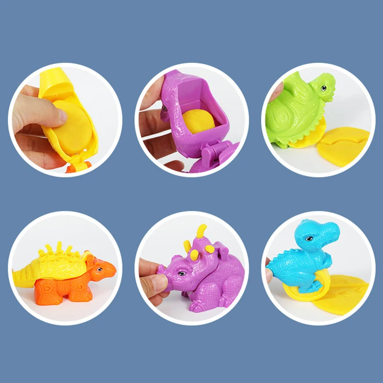 12 Colors Colorful Educational Manual Ability Parent-child Plasticine Dinosaur Set
