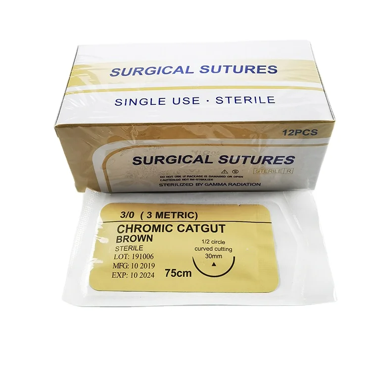 75cm Factory Price Disposable Surgical Practice Sterile Absorbable Pga Suture