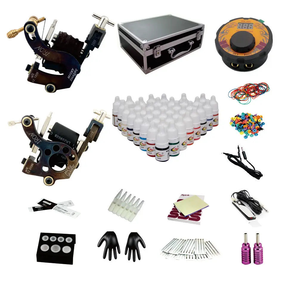 Full set 4 machines beginners Wholesale Newest Style Professional Tattoo Machine Kit