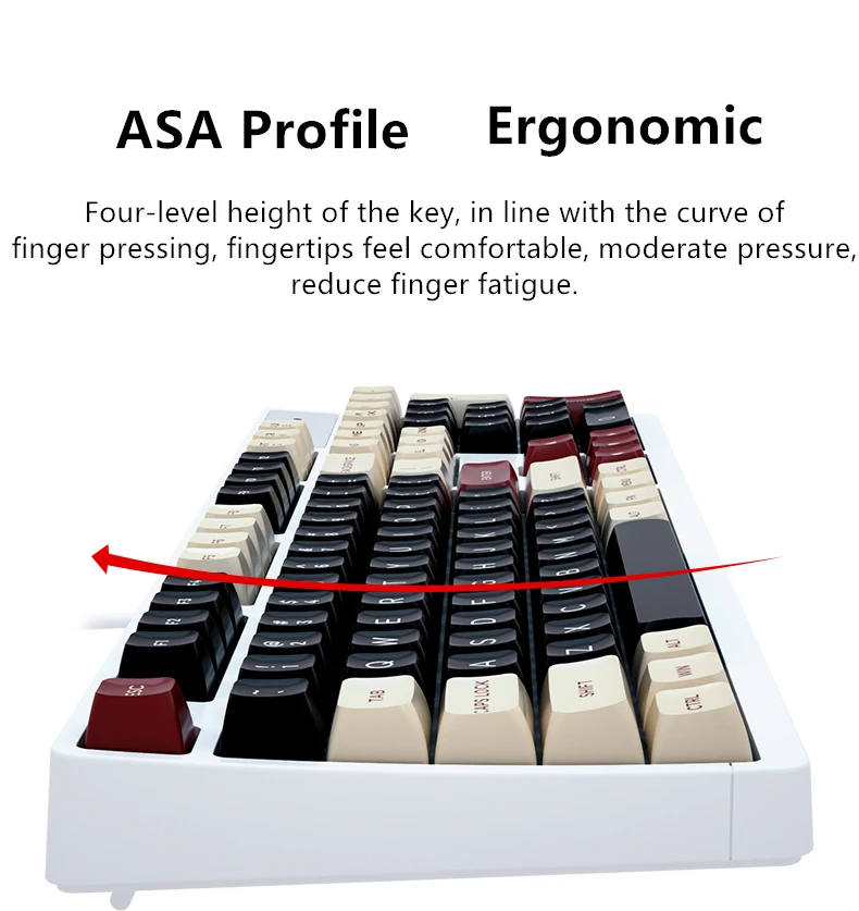 HZGAMER Mechanical Keyboard PBT Keycap for 61 64 68 84 Keys 60% 75% 80% ASA Profile Keys Double Shot Keycaps