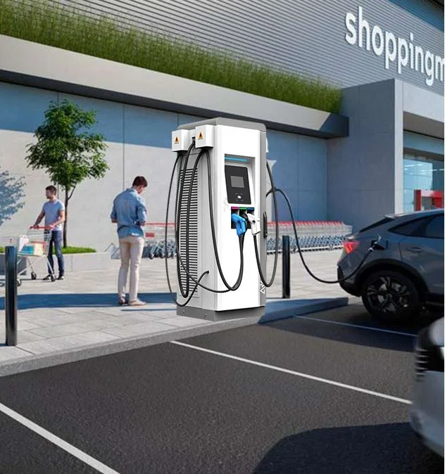EFlex OCPP интегрированное CCS CHAdeMO EV зарядное устройство с 120 Вт DC 22kW AC Тип 2 выход и балансировочная катушка для управления кабелями