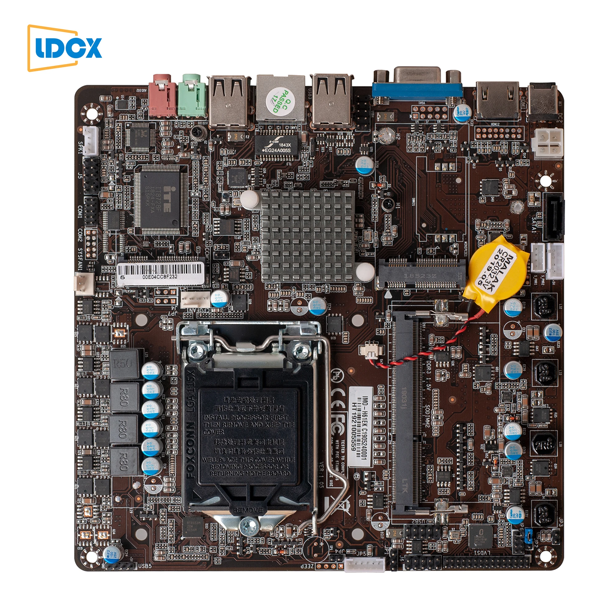 
LDCX H61 Intel 2 generation 3 generation lga155 LVDS DC19V thinitx motherboard 