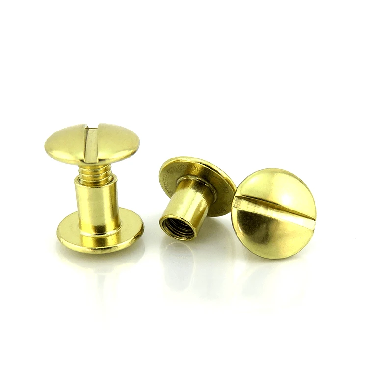 Solid Brass Flat Head Chicago screw rivets for leather craft