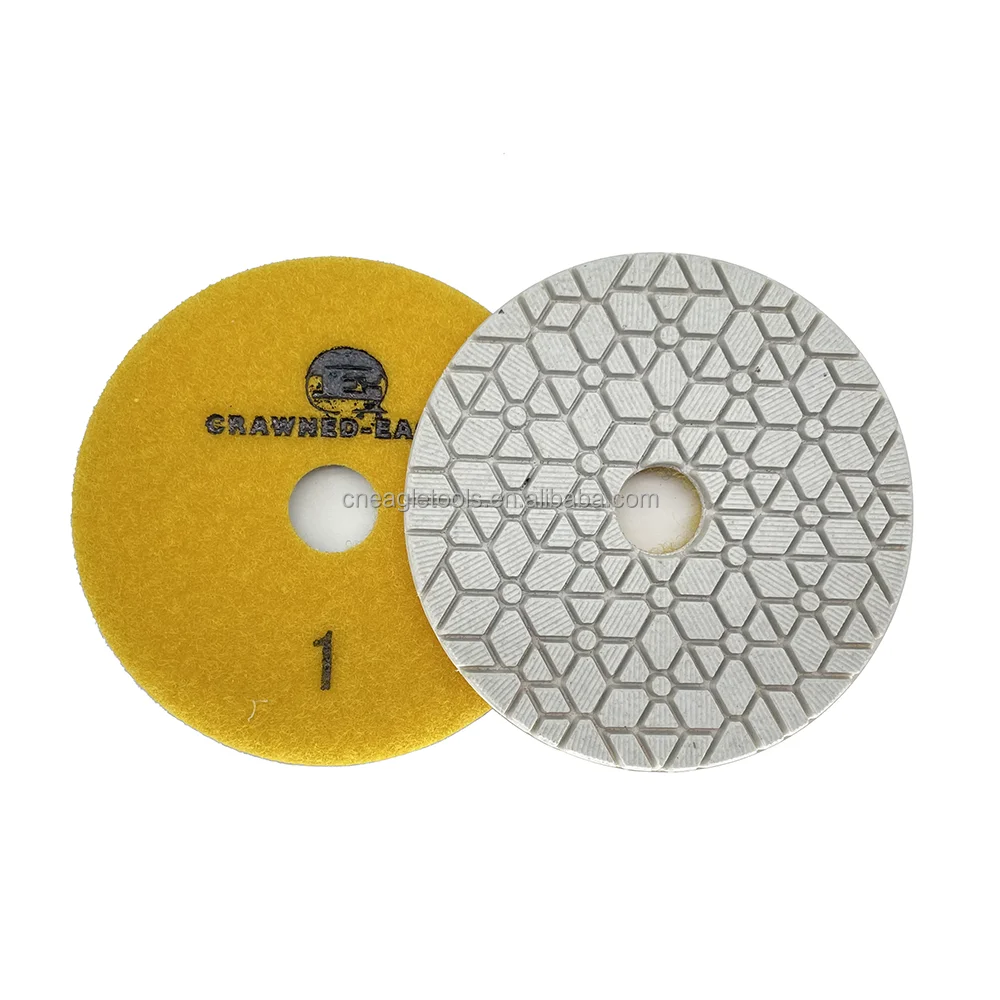 Fast and efficient wear-resistant polishing pad suitable for marble polishing snowflake pattern 4 inches 100mm 3 step