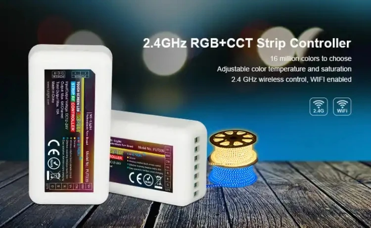 Wireless LED Controller 2.4G 4-Zone RGB+CCT RGBW LED Controller Compatible with Alexa Google Home via Gateway