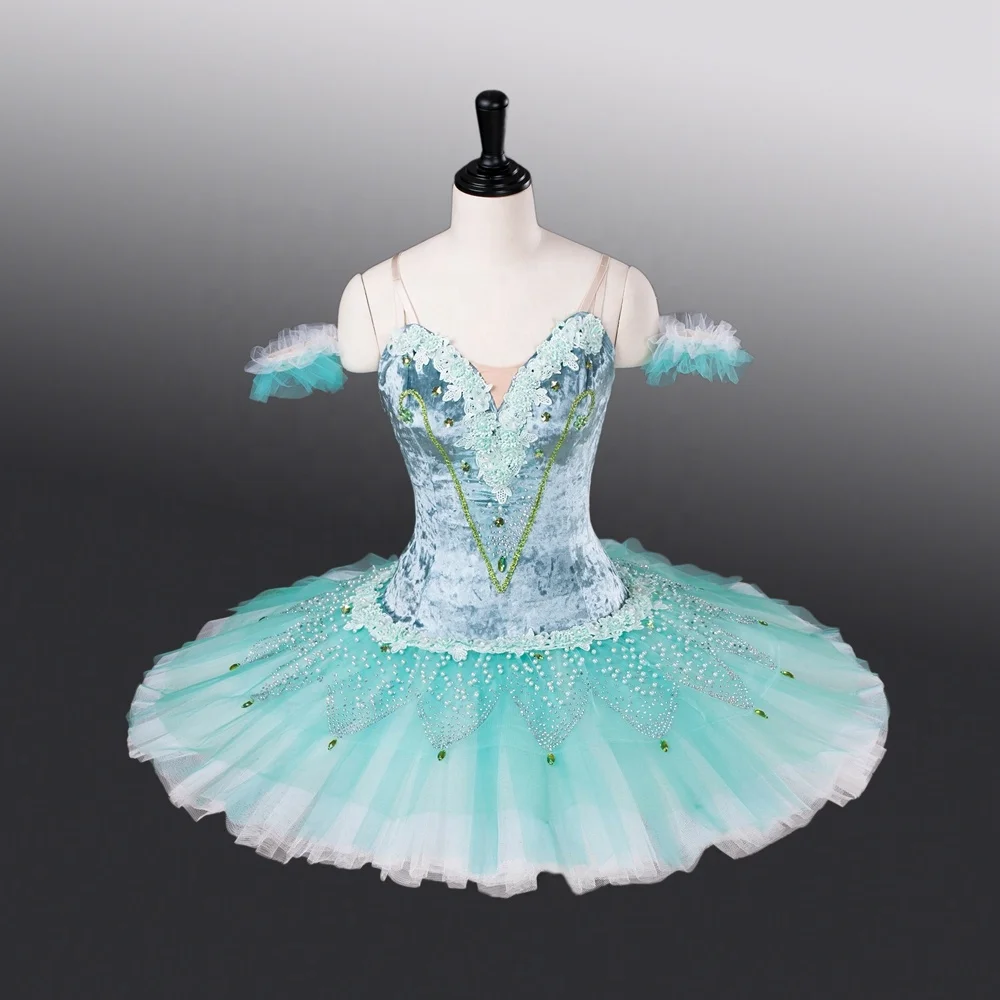 Girls ballet headpiece kid Green Esmeralda Classic Stage Performance Pancake Tutu kids stage customized ballet tutu professional