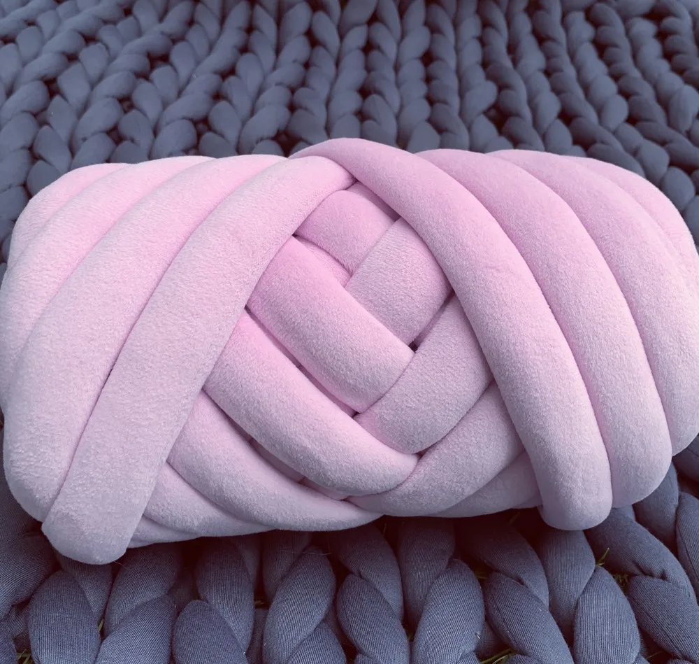 Super Vegan Velvet Chunky Yarn Acrylic Bulky Thick Big Roving Soft Jumbo Yarn for Arm Knitting Home Decor Blankets Rugs