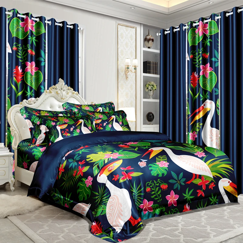 Quilt 10PCS set Home Bedroom Bedspread Sheets Curtains Pillow Cases Carpet Bedding Set