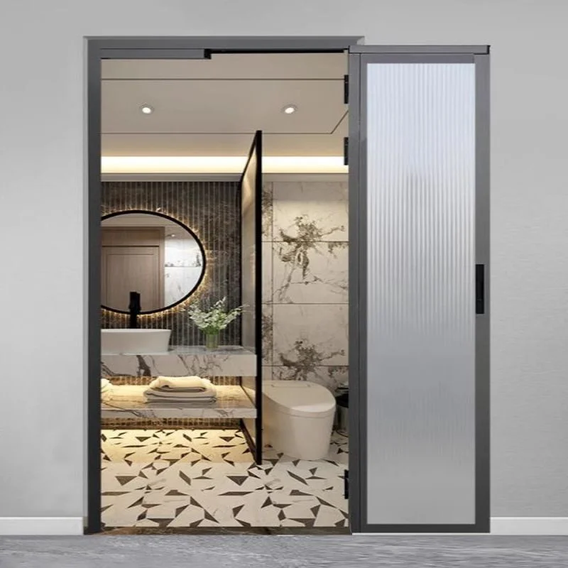 Modern Interior Security Swing Sliding PT PD Glass Door Tempered for Bedroom or Kitchen living room Use Elegant Graphic Design