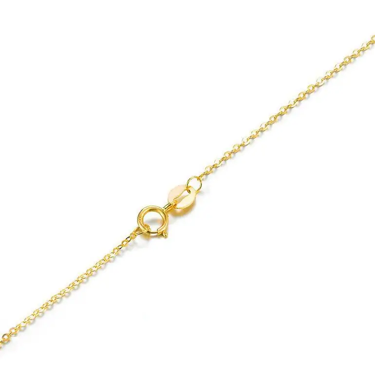 Real Solid 18K Gold Rose Gold Oval Cable Link Chain Necklace Jewelry Chain