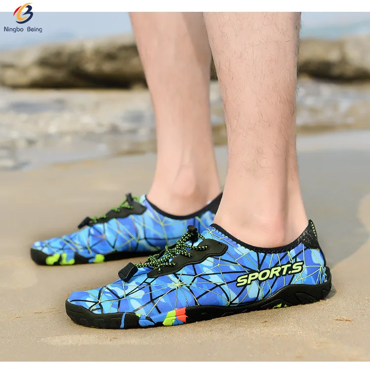 
Factory direct price men and women swimming climbing shoes aqua shoes mesh neoprene fashionable beach shoes  (1600194484773)