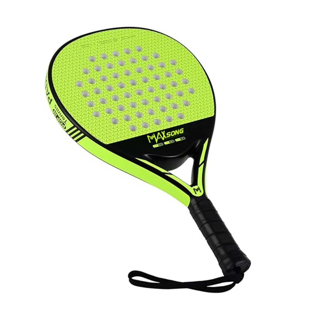 Maxsong top rank fiberglass rough surface soft eva customized free design padel racket for pro player china manufacture